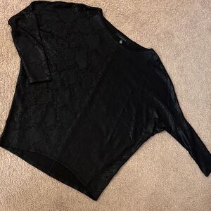 White House Black Market Black Snake-Texture Dolman Top